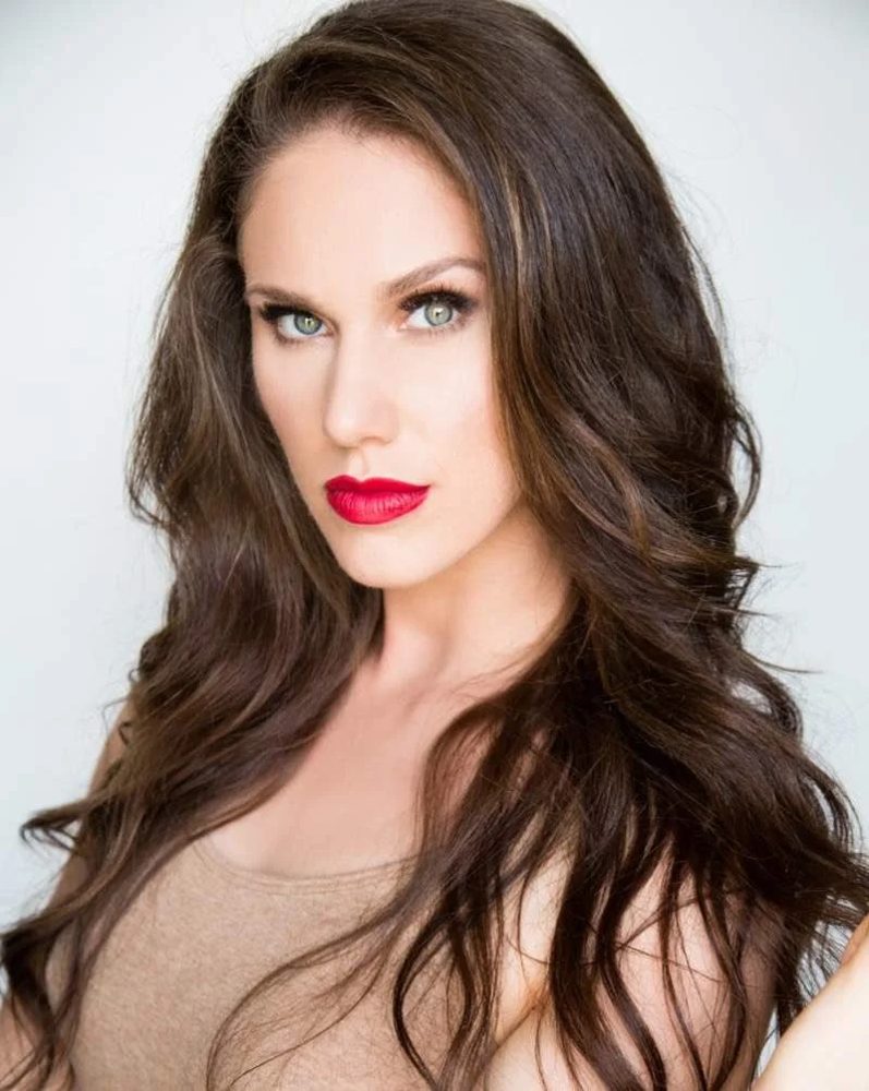 Cassandra Bankson beauty portrait with a classic red lip